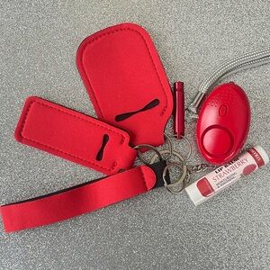NWOT Kid Friendly Solid Red Safety Keychain Set